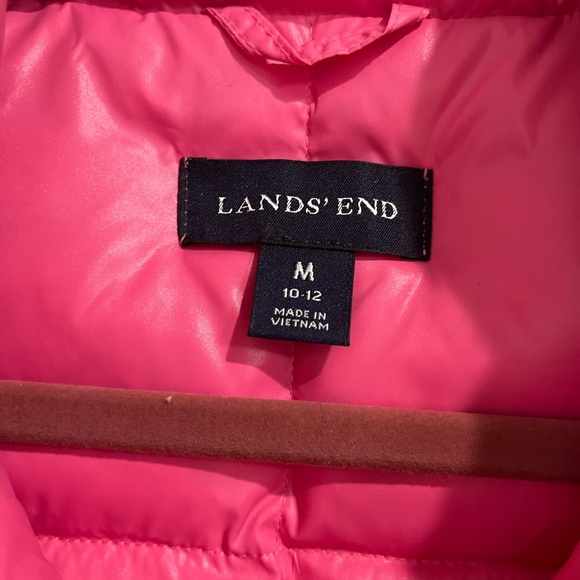 Lands End Pink Goosedown Blend Puffer Vest Sz. M - Picture 5 of 7